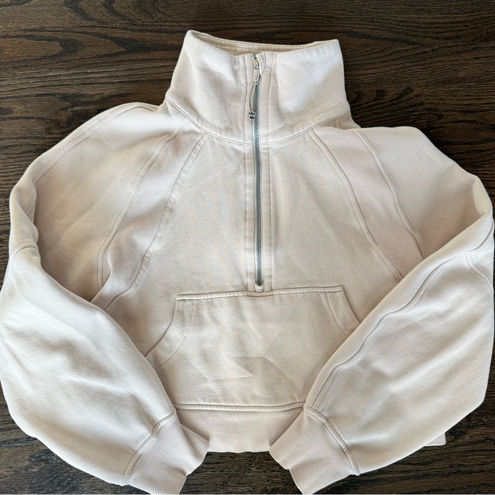 Lululemon scuba cropped half zip funnel neck xs/s